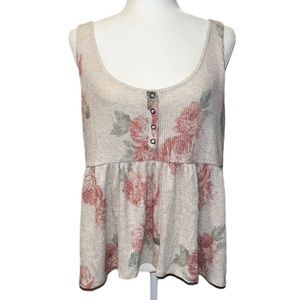 LUCKY BRAND Floral Sleeveless strapped top Size XL